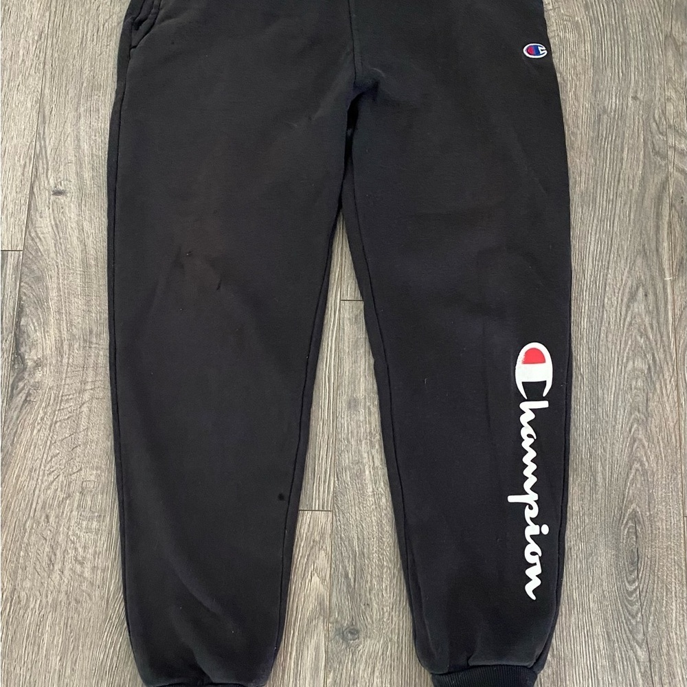 Boys champion sweatpants large L joggers black athletic athleasure sweats youth - Picture 8 of 9